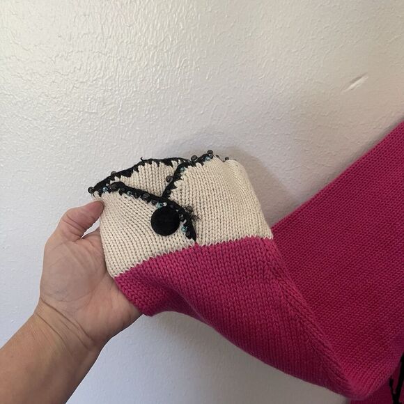 Storybook Knits HSN Cardigan Pink Black Embroidered Beaded Sweater Sz 2X NEW - Picture 5 of 6